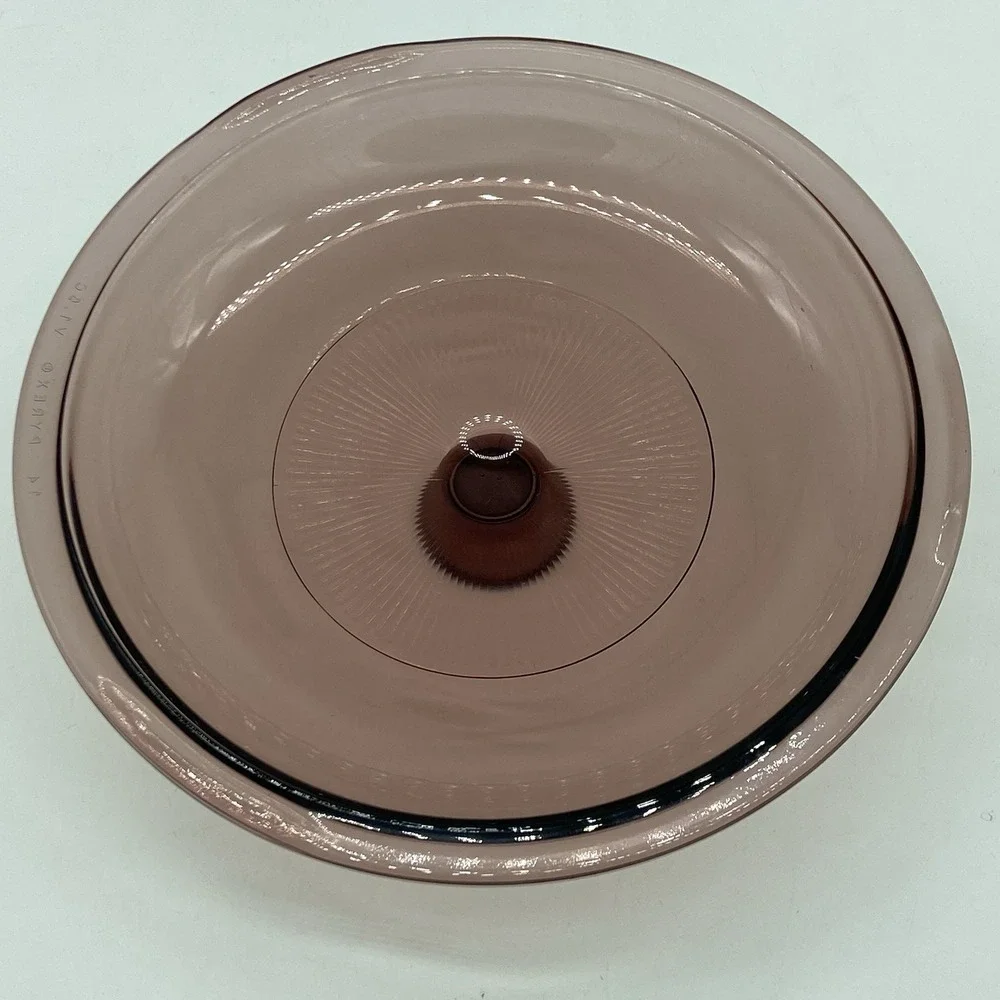 Pyrex Visions Cranberry Replacement Lid V-1.5-C Ribbed 7.25